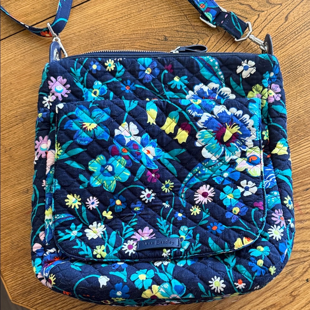 Vera Bradley Navy Floral Quilted Crossbody Bag